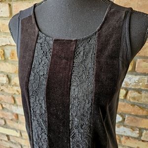 LOFT Velvet and Lace Detail Tie-Back Sleeveless Tank